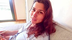 the stepson took a risk and fucked his hot curvy stepmom with huge tits on the sofa