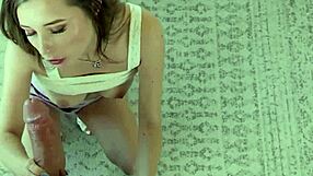 Petite blonde babe takes boss's cock in her tight pussy