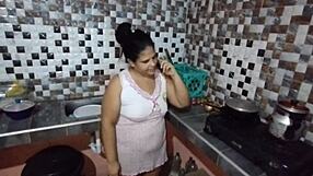 Chubby woman calls neighbor for rough sex with big cock and cum