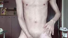 Is this slim gay teen 18+ with a big dick the hottest solo cumshot ever?