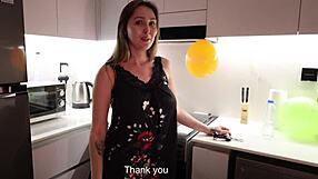 I Fucked My Friend's Mom in Kitchen After Birthday Bash. Bent Over Doggy Style for Hot Creampie!