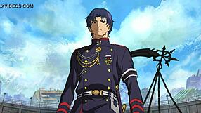 Japanese anime hentai scene in Owari no Seraph