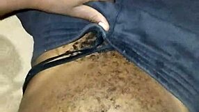 Gay man wanks huge cock solo at home