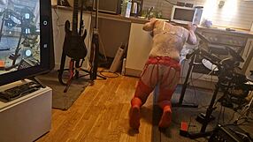Kit Willer's wild anal action in the kitchen