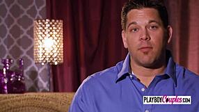 feeling excited, husband eats wife's pussy before swinging party in red room