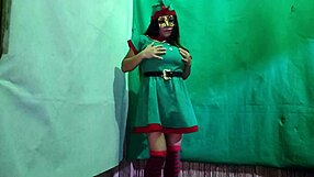 dirty christmas elf gets hot waiting for a big dick in her latina pussy