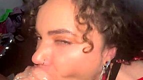 curly-haired nympho gets facial from flaxk