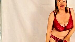 Look at this hot granny with huge natural tits stripping to show closeup holes