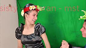 Teen seduces roommate into a hot threesome desi fuck