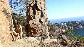 Couple fucks hard on beach path