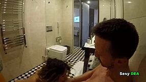 sexydeas goddess in shower aftermath, bent over for quickie with monster cock