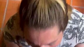 Can This Slut Handle Double Cum and Puke in Sloppy Thong Action?