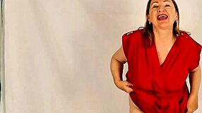 Look at this hot granny with huge natural tits stripping to show closeup holes