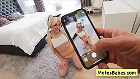 Asian cutie Lulu Chu sucks Scott Nails' big cock and gets caught