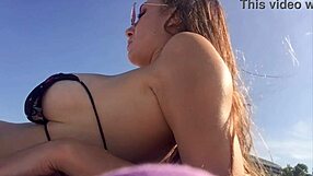 Italian Milf Artemisia Love Flashes Juicy Tits Beachside!