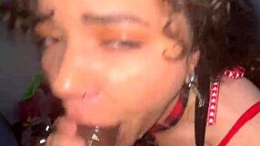 curly-haired nympho gets facial from flaxk