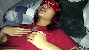 latina bends over for pussy masturbation and cumshot