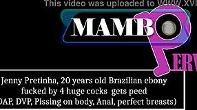 Jenny Pretinha, Brazilian Ebony, Nailed by Four Huge Shafts