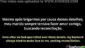 wife with small tits gets anal blowjob and cuckold creampie from monster cock