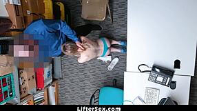 Teen shoplifter Catarina gets punished with hardcore sex