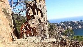 Couple fucks hard on beach path