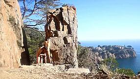 Couple fucks hard on beach path