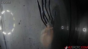 tattooed blonde adalind gray fucks toy in shower masturbation