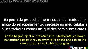 wife with small tits gets anal blowjob and cuckold creampie from monster cock