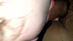 amateur interracial couple engages in blowjob with deepthroat, moaning loudly throughout the session