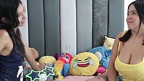 I share dick with my latina friend in uniform, spitting and kissing ass