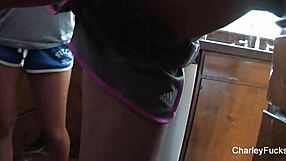 Asa plugs butt with Charley Chase watching