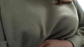 Serious-looking Japanese tutor Kohaku with H-cup enjoys nipple play in doggystyle