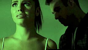 Hot chicks dare to cross borders with a guard and her boyfriend in taboo double penetration.