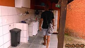 Jennifer pays the technician with her tight ass.