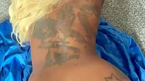 blonde babe having fun with big cock and blowjob