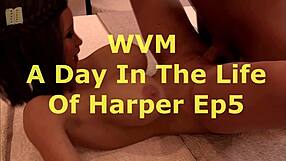День из Жизни Харпер с Крутыми Формами в Облегающей Одежде в 3D