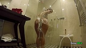 sexydeas goddess in shower aftermath, bent over for quickie with monster cock