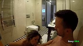 sexydeas goddess in shower aftermath, bent over for quickie with monster cock