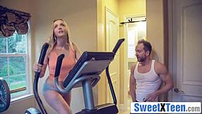 Hot teen babe fucks bad boys bent over