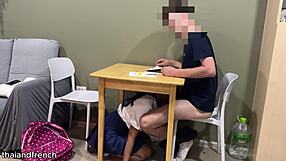 damn, 18yo thai student sucking her english teacher’s cock!