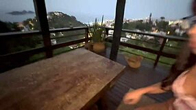 Bold Fucking Of Beautiful Latina Newlywed On Balcony Outdoors Without Care