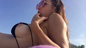 Italian Milf Artemisia Love Flashes Juicy Tits Beachside!