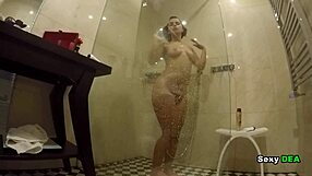 sexydeas goddess in shower aftermath, bent over for quickie with monster cock