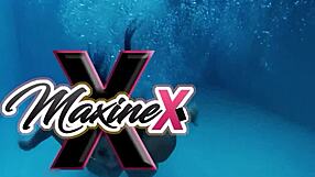 Maxine x teases in baby doll, playing with huge sex toys and squirting.