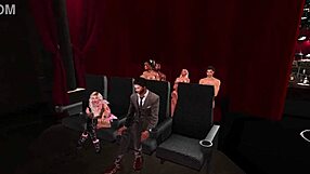 Blonde Pornstar Rides In Public Screening Room