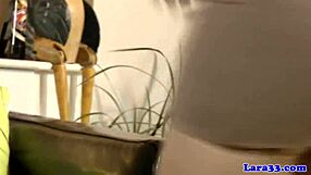 Stockings Loving Lezzies Toy Pussy With Dildo