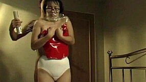 Nerd girl STRIPS OFF and STRAPS HER FUCKING HARDCORE