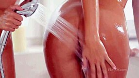 Blonde Czech Beautiful Lovers Bathe In Sensual Shower Together