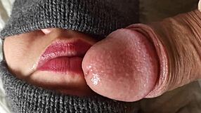 i love watching my lover give a wet blowjob closeup