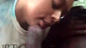 watch this ebony babe give a sloppy blowjob in the car, deepthroating and gagging